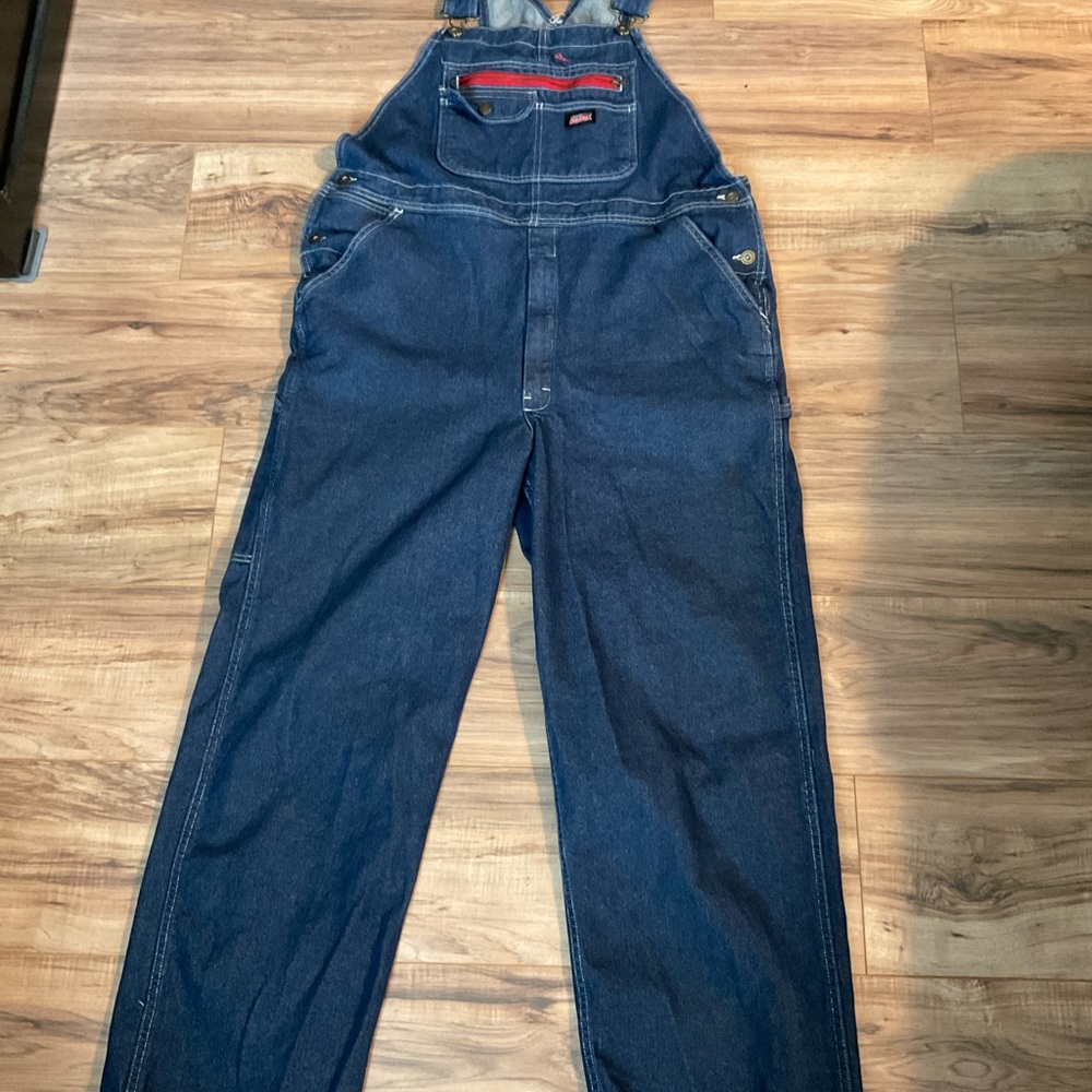 Dickies Men's Dark Blue Denim Overalls